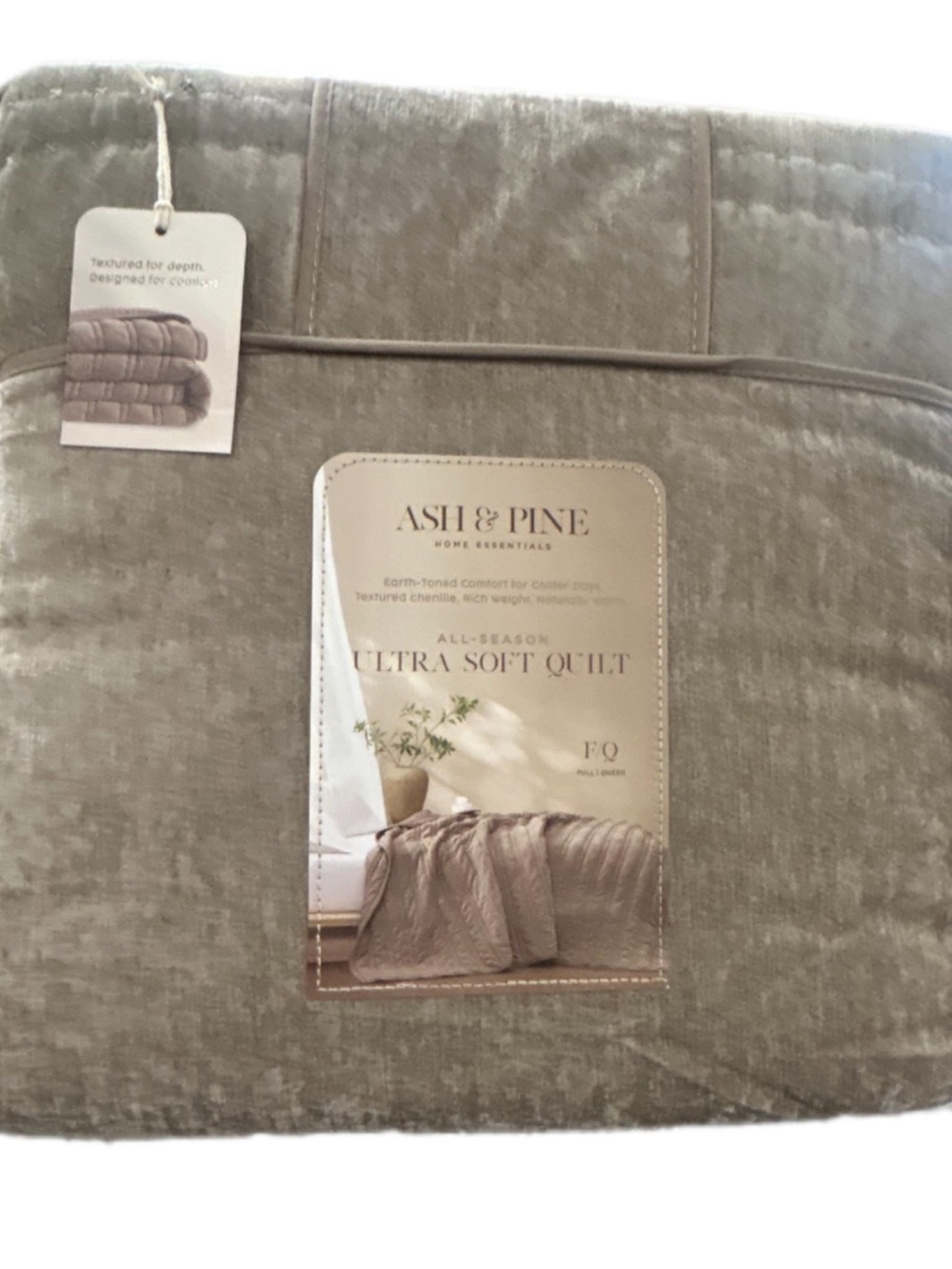 Ash & Pine Full/Queen Soft Brown Quilt 90”x90”